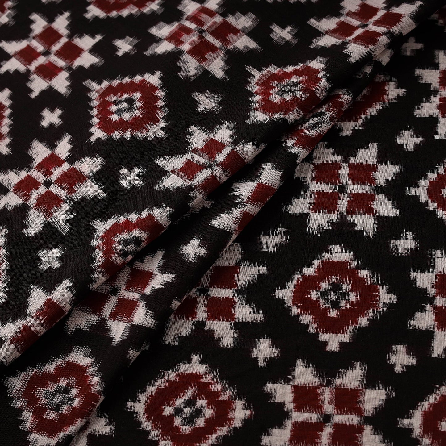 Telia rumal handloom cotton pochampally double ikat fabric