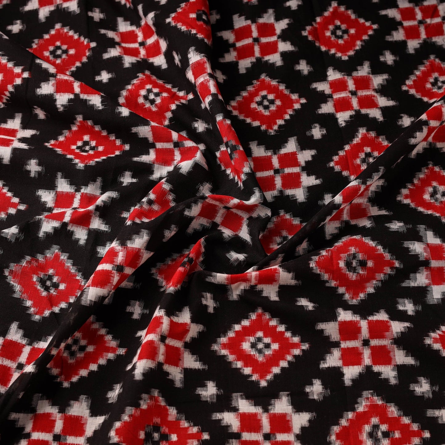 Telia rumal handloom cotton pochampally double ikat fabric