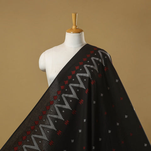 Thread buti cotton fabric with jamdani border 07