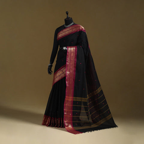 Thread buti cotton kanchipuram saree with border 02