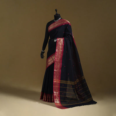 Thread buti cotton kanchipuram saree with border 08