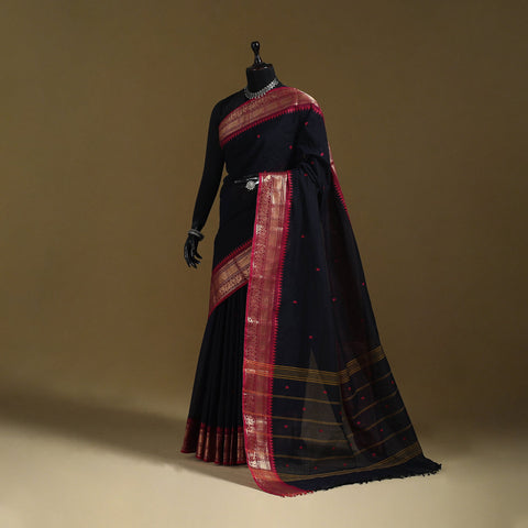 Thread buti cotton kanchipuram saree with border 08