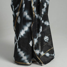 Black Elegant Tie & Dye Shibori Silk Saree Online in India