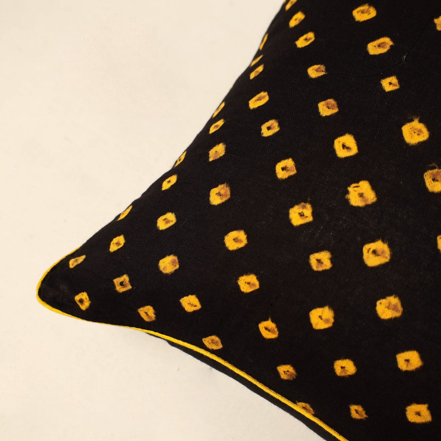 Black - Tie & Dye Cotton Bandhani Cushion Cover (16 x 16 in) 29