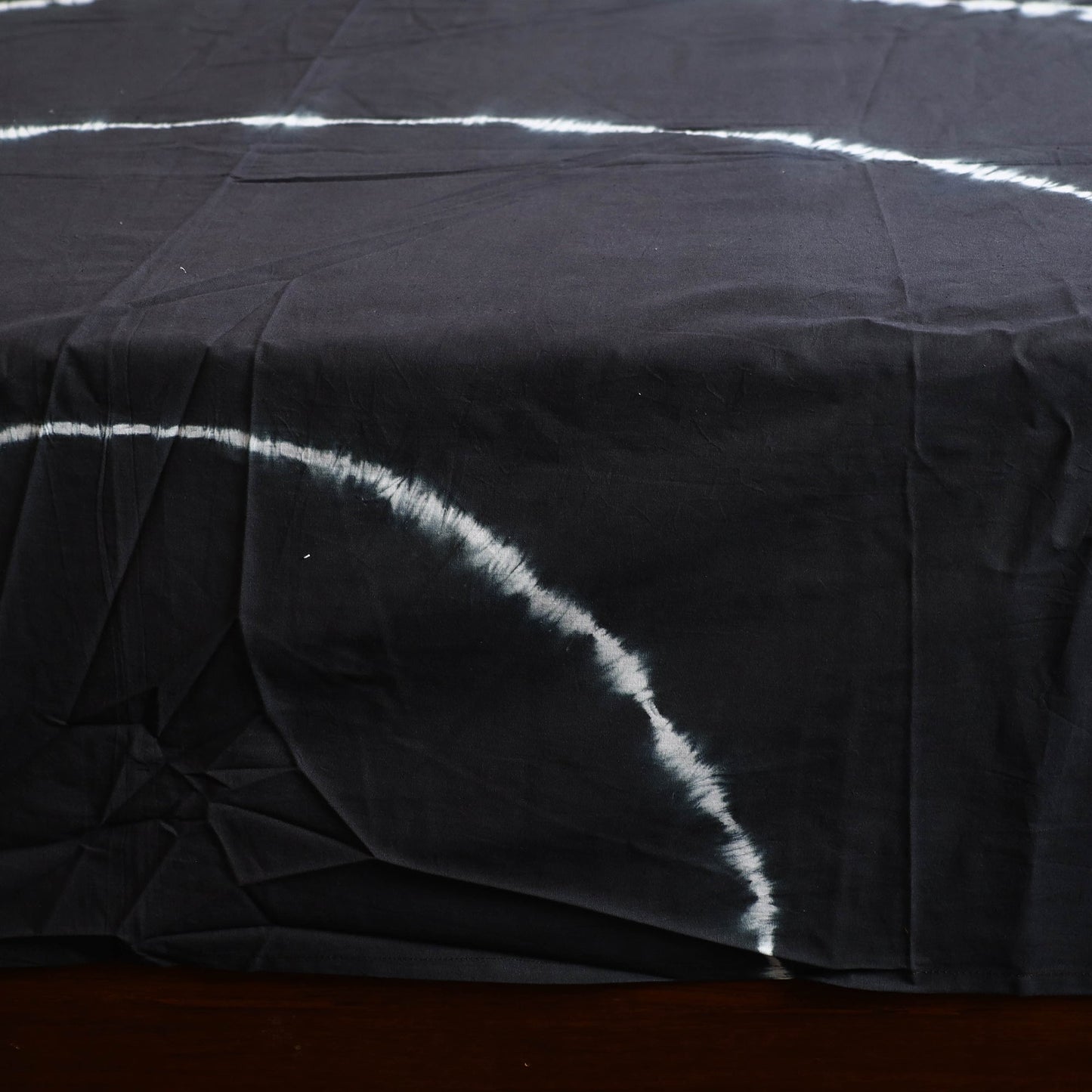 Black - tie & dye cotton double shibori bed sheet set