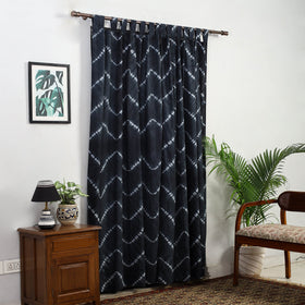 Black - tie & dye cotton shibori curtain for door (set