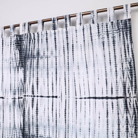 Black - tie & dye cotton shibori curtain for window (set