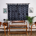 Black - tie & dye cotton shibori curtain for window (set