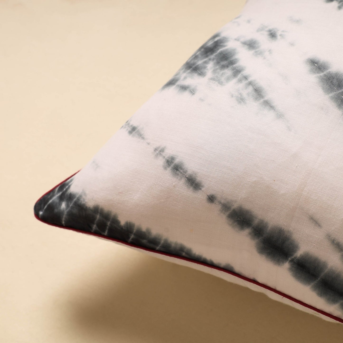 Black Tie & Dye Cotton Shibori Cushion Cover