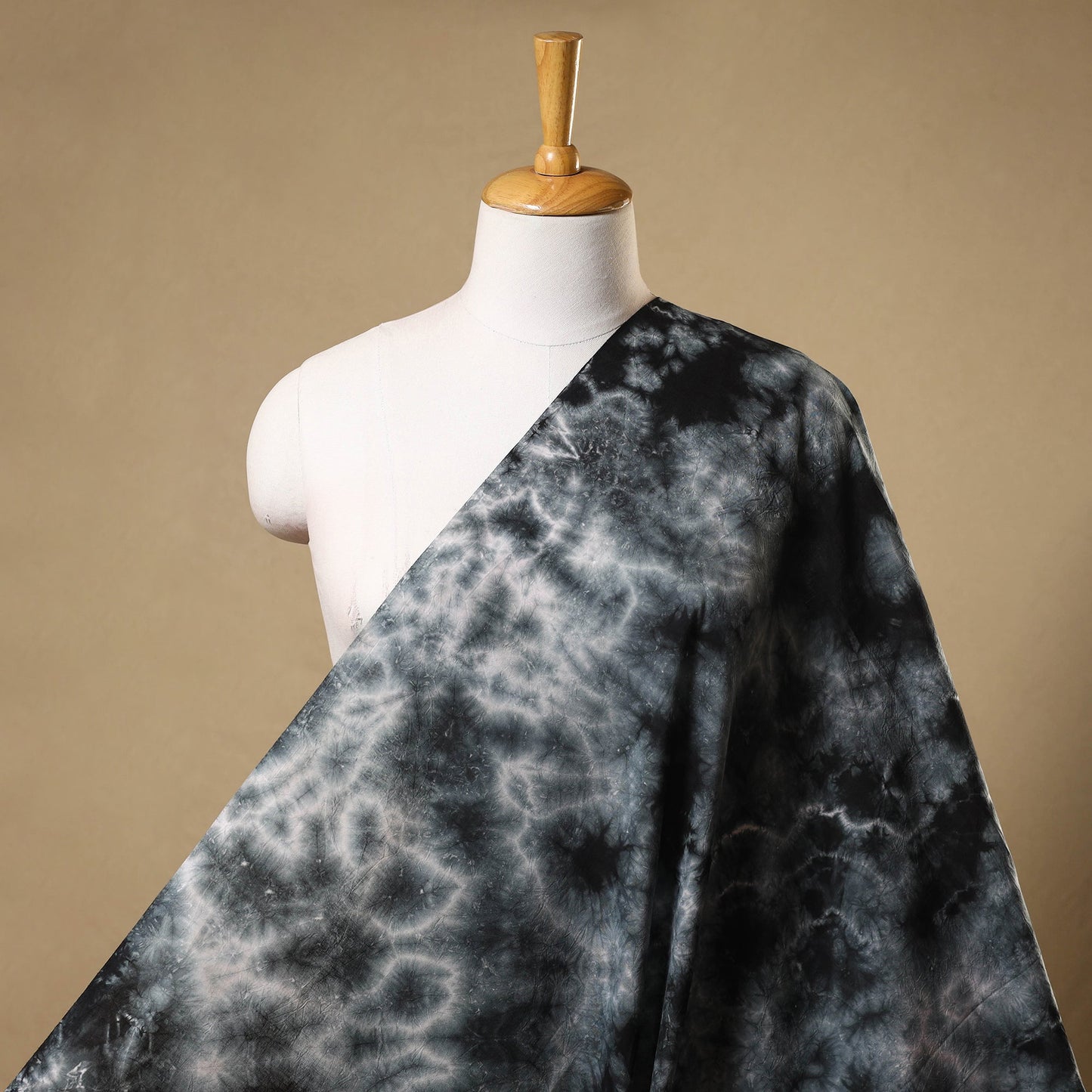 Buy Black Tie-Dye Cotton Shibori Fabric Online
