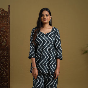 Buy Black Tie & Dye Cotton Shibori Co-Ord Set Online