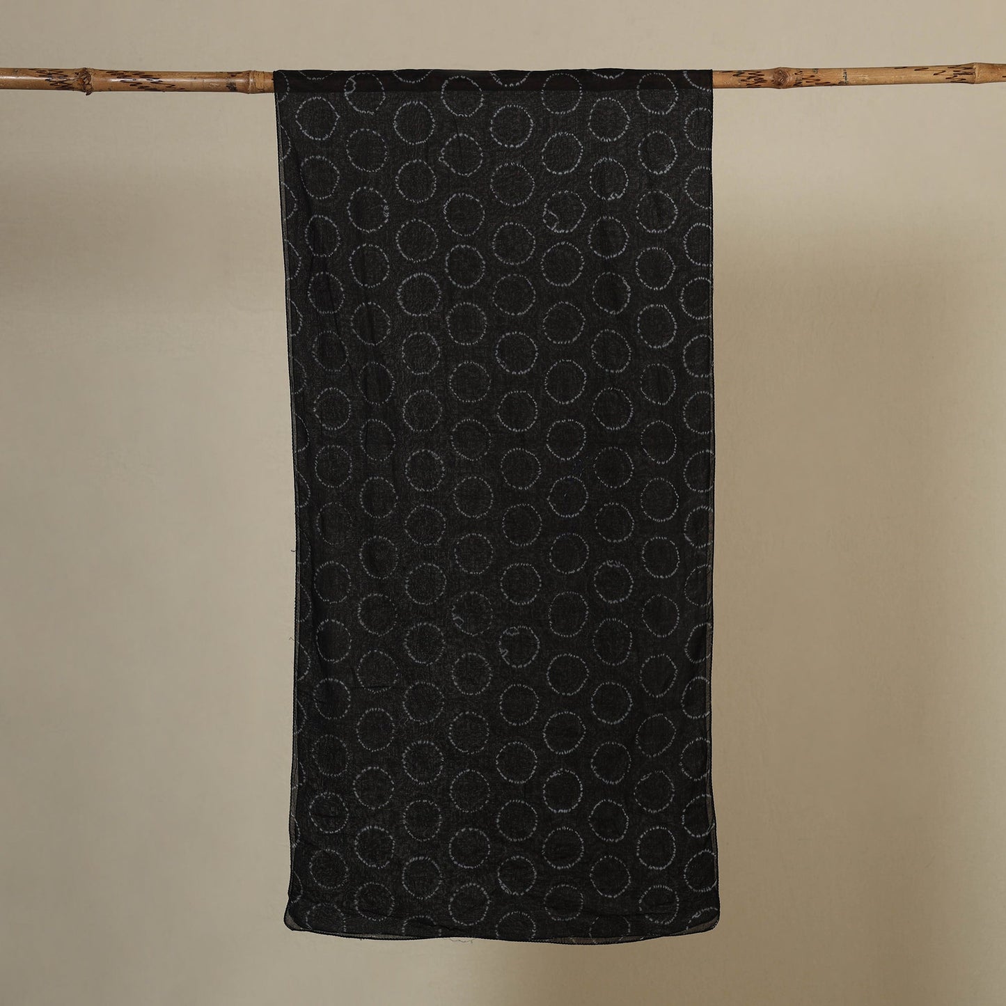 Black Tie-Dye Cotton Shibori Stole