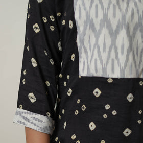 Buy Black Tie & dye Cotton Straight Bandhani Kurta for Women