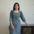 Buy Black Tie & Dye Cotton Straight Shibori Kurta for Women