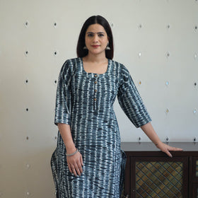 Buy Black Tie & Dye Cotton Straight Shibori Kurta for Women