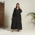 Black - Tie & Dye Cotton Tiered Fit & Flare Bandhani Dress 07