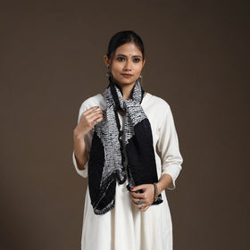 Buy Black Tie & Dye Gajji Silk Shibori Stole
