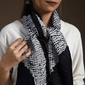 Buy Black Tie & Dye Gajji Silk Shibori Stole