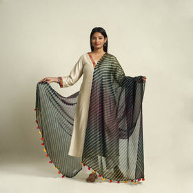  Tie & Dye Black Kota Doria Cotton Leheriya Dupatta