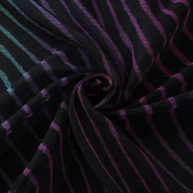 Black Leheriya Tie-Dye Kota Doria Cotton Fabric