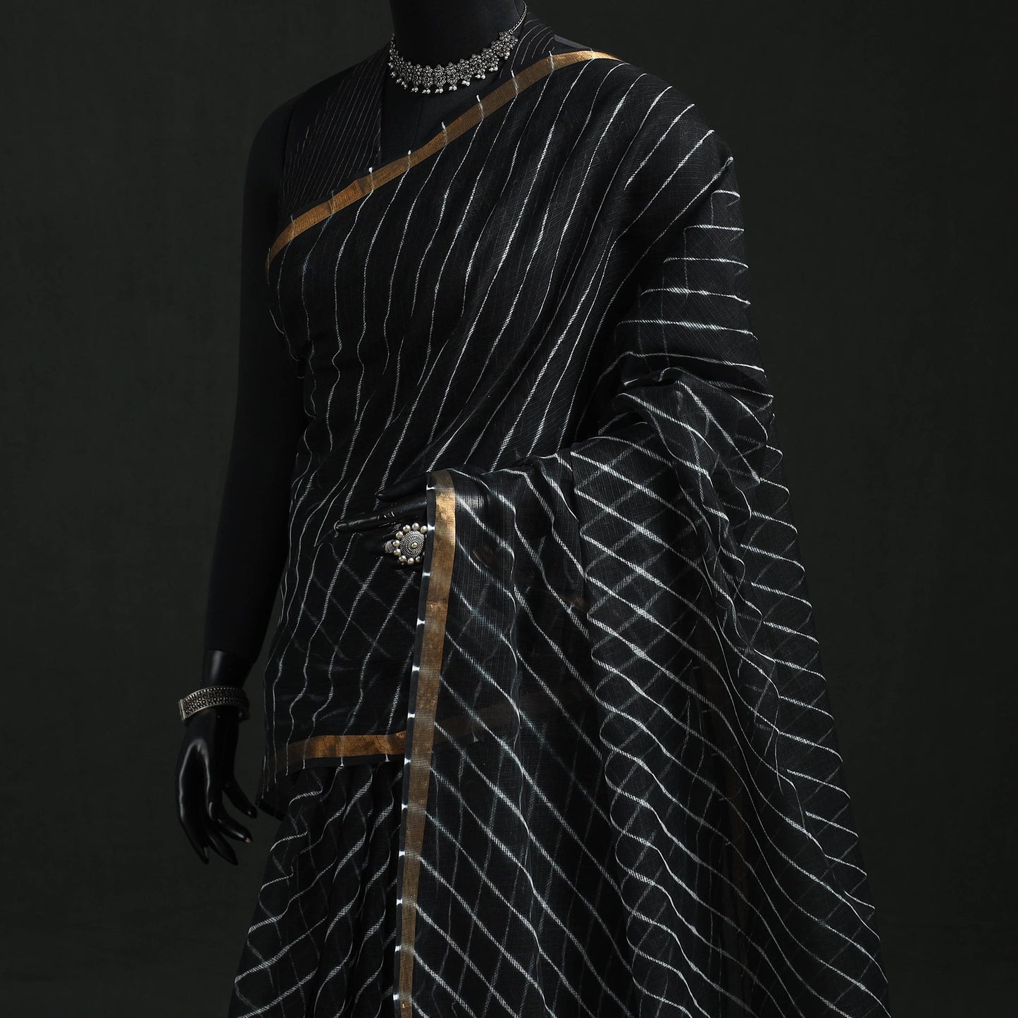 Tie-dye kota doria cotton leheriya saree 03 - handcrafted