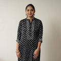Black - tie & dye modal silk straight bandhani kurta 03