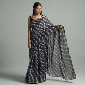 Buy Leheriya Tie-Dye Mothra Chanderi Silk Saree with Zari Border 45 Online l iTokri.com