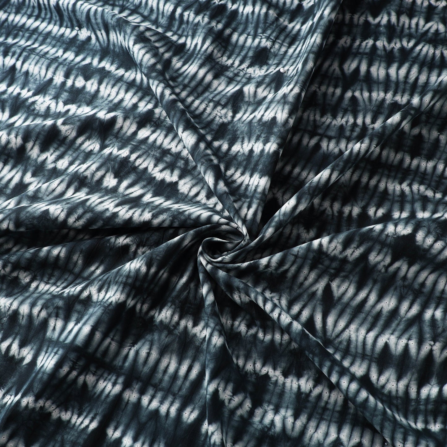 Buy Black Tie & Dye Pure Cotton Shibori Fabric Online