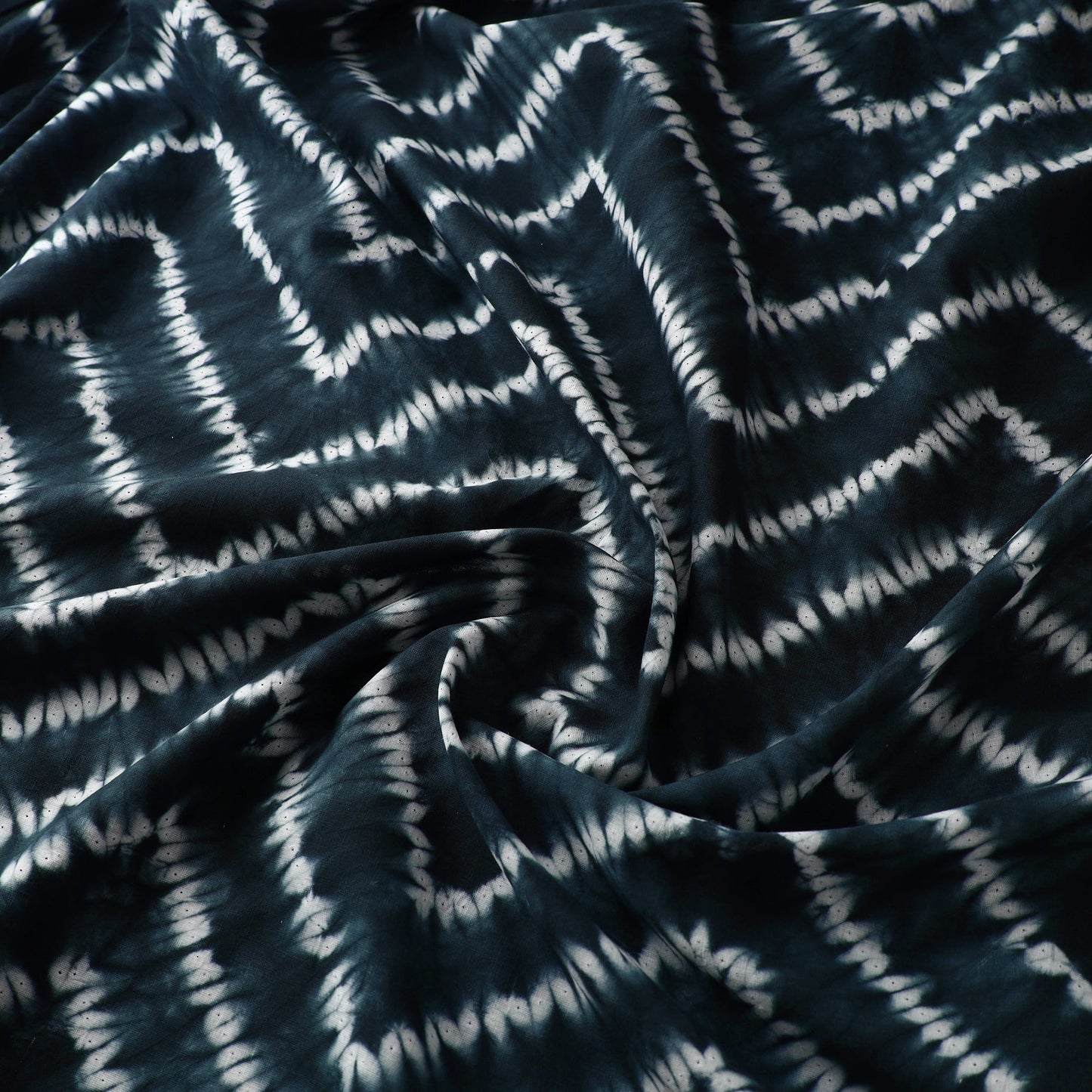  Black Tie & Dye Pure Cotton Shibori Fabric 