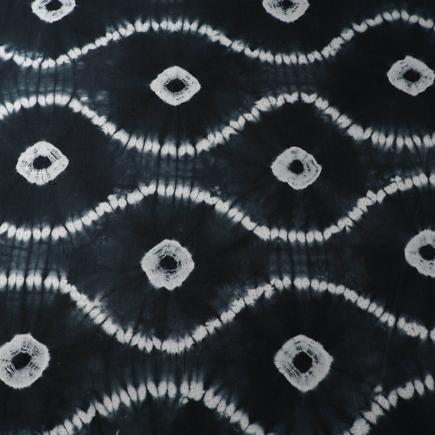  Black Tie & Dye Pure Cotton Shibori Fabric 