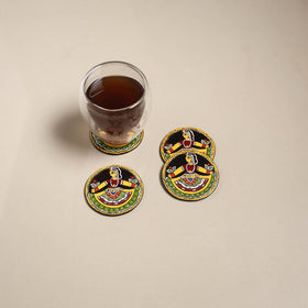 Tikuli art handpainted wooden coasters (set of 4) 02
