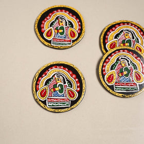 Tikuli art handpainted wooden coasters (set of 4) 03