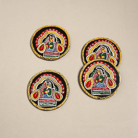 Tikuli art handpainted wooden coasters (set of 4) 03
