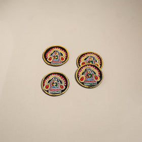 Tikuli art handpainted wooden coasters (set of 4) 03