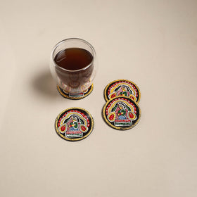 Tikuli art handpainted wooden coasters (set of 4) 03