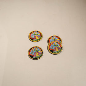 Tikuli art handpainted wooden coasters (set of 4) 04