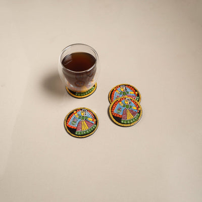 Tikuli art handpainted wooden coasters (set of 4) 04