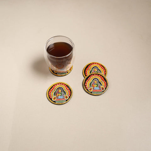 Tikuli art handpainted wooden coasters (set of 4) 05