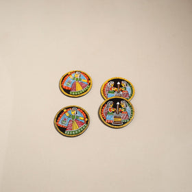 Tikuli art handpainted wooden coasters (set of 4) 06