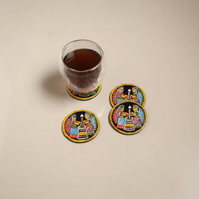 Tikuli art handpainted wooden coasters (set of 4) 07