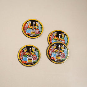 Tikuli art handpainted wooden coasters (set of 4) 07