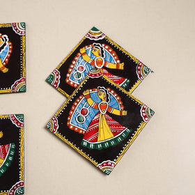 Tikuli art handpainted wooden coasters (set of 4) 08