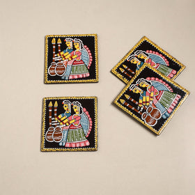 Tikuli art handpainted wooden coasters (set of 4) 10