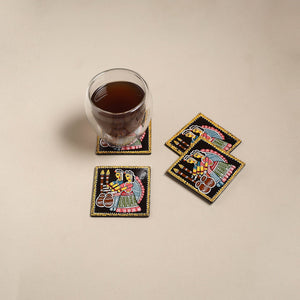 Tikuli art handpainted wooden coasters (set of 4) 10
