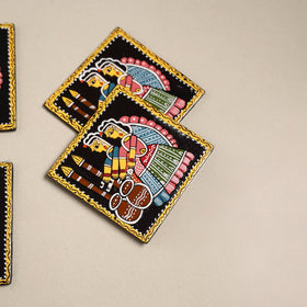 Tikuli art handpainted wooden coasters (set of 4) 10