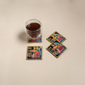 Tikuli art handpainted wooden coasters (set of 4) 11