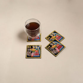 Tikuli art handpainted wooden coasters (set of 4) 11