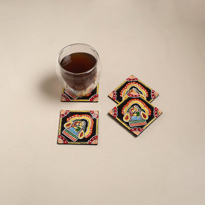 Tikuli art handpainted wooden coasters (set of 4) 12