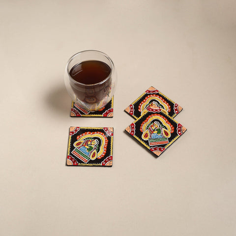 Tikuli art handpainted wooden coasters (set of 4) 12