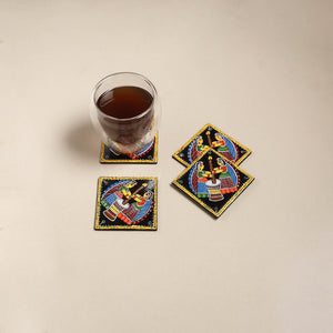 Tikuli art handpainted wooden coasters (set of 4) 14